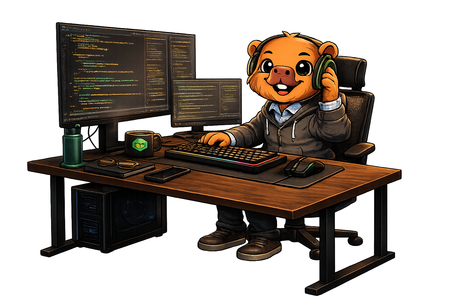 Cappy developer mascot saluting